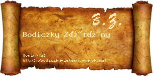 Bodiczky Zétény névjegykártya